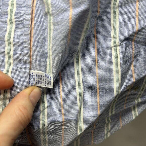 Ralph Lauren Men’s 17 1/2 X 35 Blue Green Orange Striped Button Down shirt - Picture 5 of 9